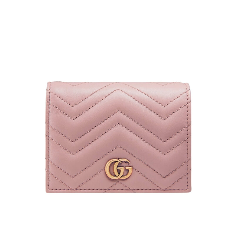Gucci Gg Marmont Card Case Wallet Pink 11Cm 466492 Dtd1T 6433