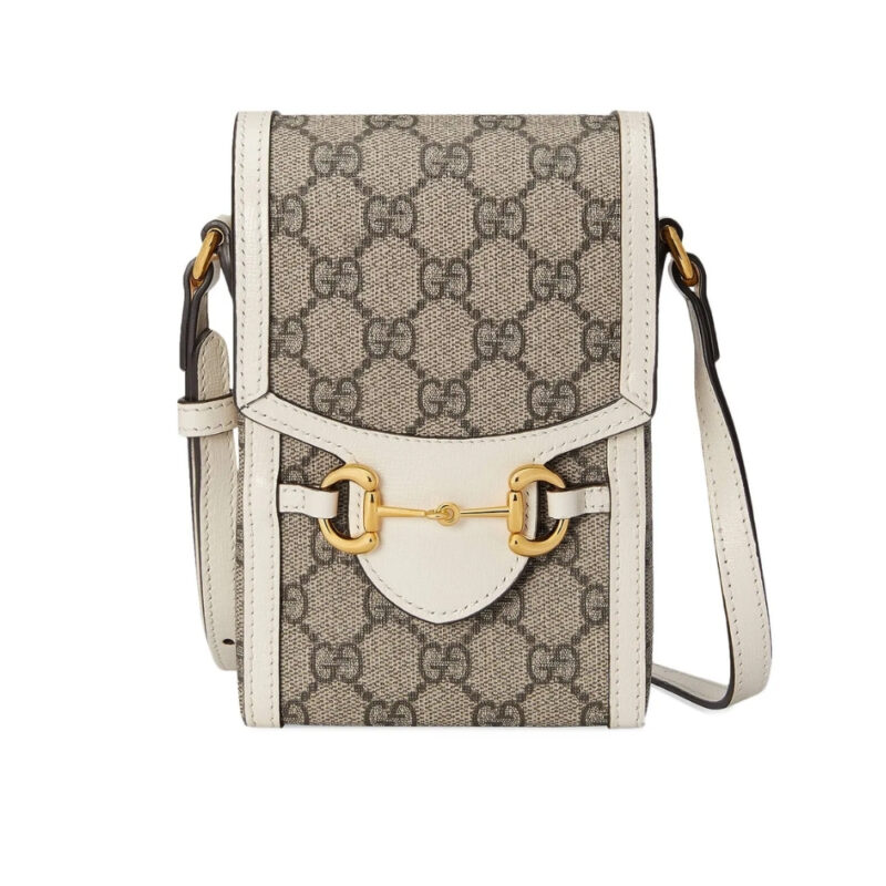 Gucci Horsebit 1955 Mini Bag Beige Ebony White 17Cm 625615 92Tcg 9761