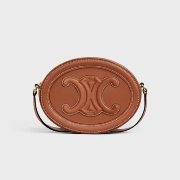 Celine Crossbody Oval Purse Cuir Triomphe In Smooth Calfskin Tan 10I703Dpq04Lu