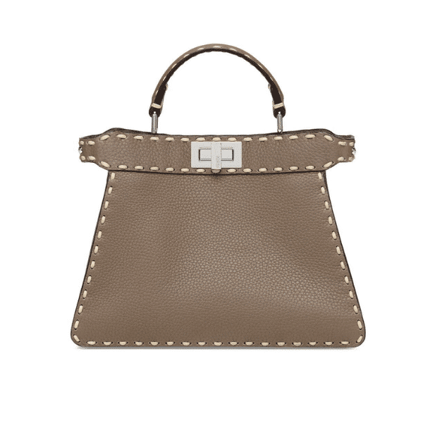 Fendi Peekaboo Mini Selleria Bag With Exotic Details Grey