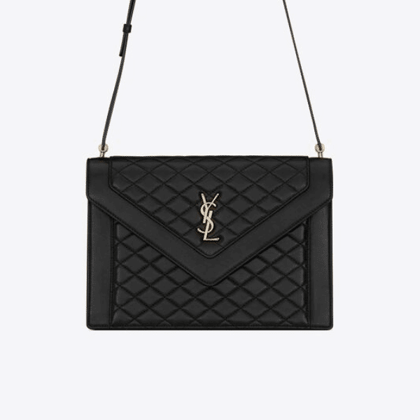 Saint Laurent Gaby Satchel In Quilted Black Gold 26Cm 6688631El071000