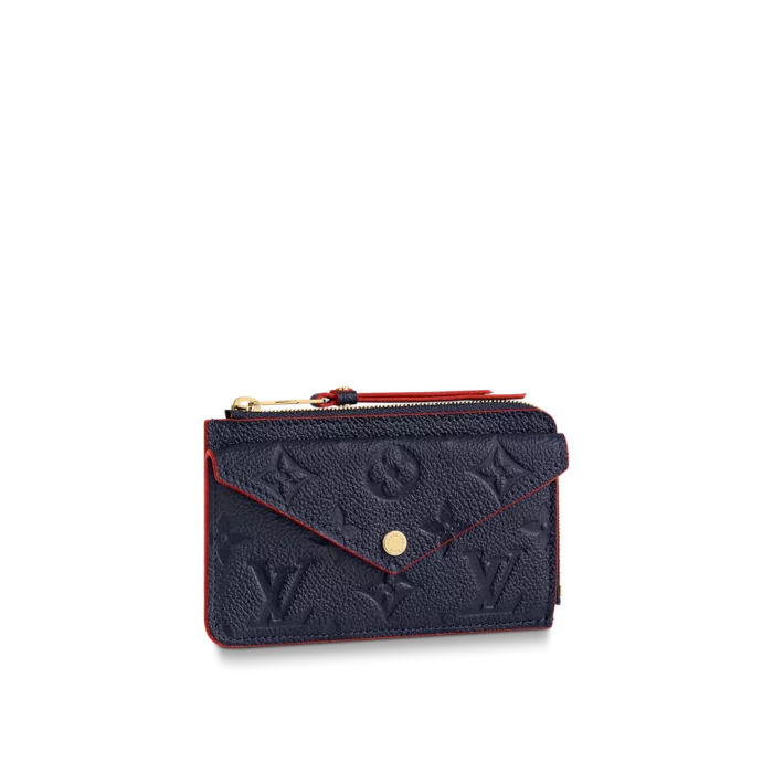Louis Vuitton Card Holder Recto Verso Wallet Navy Blue / Red 13Cm M69420