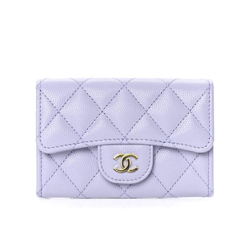 Chanel Classic Card Holder Wallet Light Purple 10Cm Ap0214 Y33351 Nf289