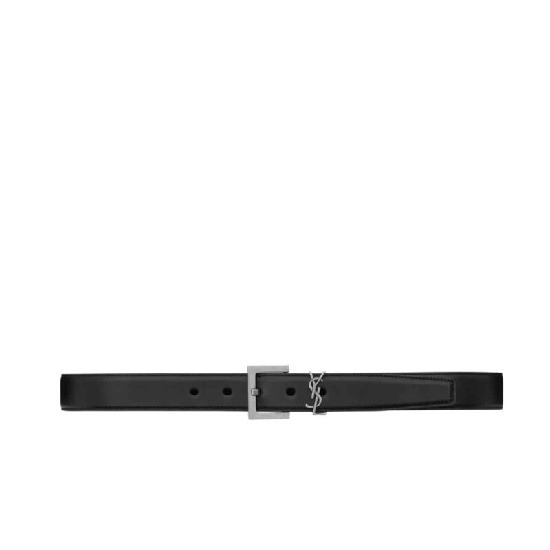 Saint Laurent Cassandre Belt With Square Buckle In Smooth Leather 634437Boo0E1000
