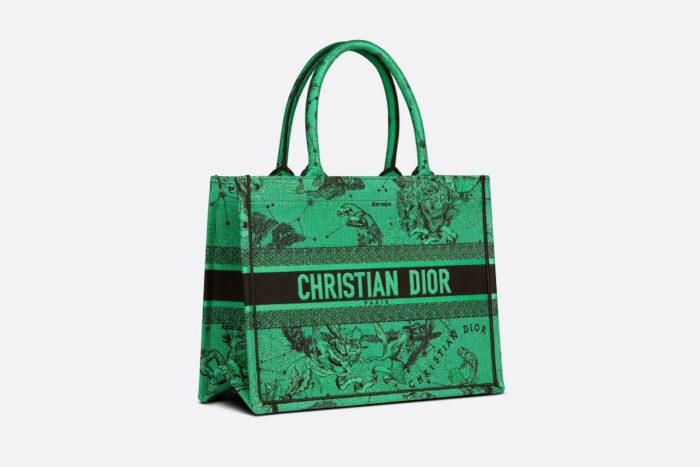 DIOR LARGE BOOK TOTE GREEN TOILE DE JOUY ZODIAC EMBROIDERY 42CM M1296ZRHZ_M924