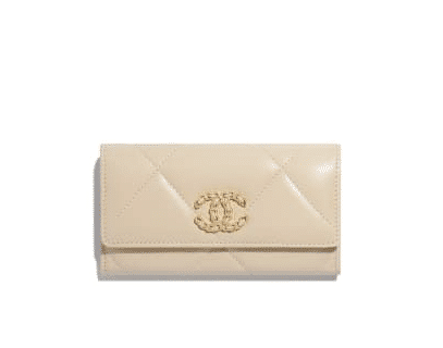 Chanel 19 Long Flap Wallet Cream Ap0955