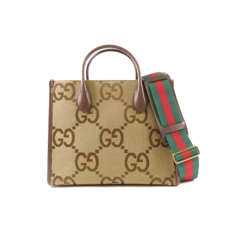 Gucci Tote Bag With Jumbo GG Camel Ebony 31Cm 678839 UKMDG 2570