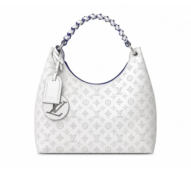 Louis Vuitton Carmel Hobo Mahina Leather White 40Cm M57572