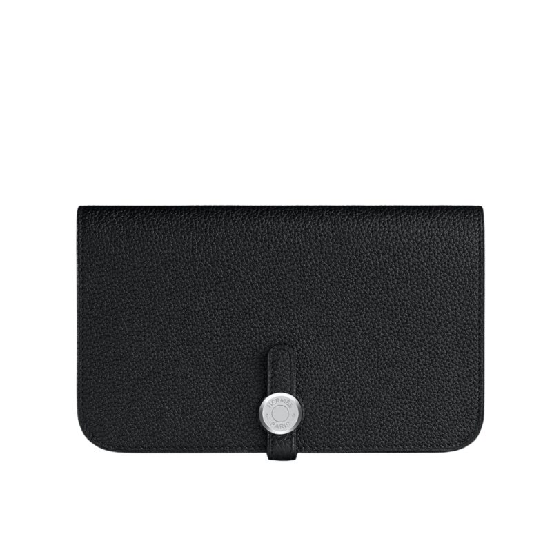 Hermes Dogon Duo Long Wallet Black 20Cm