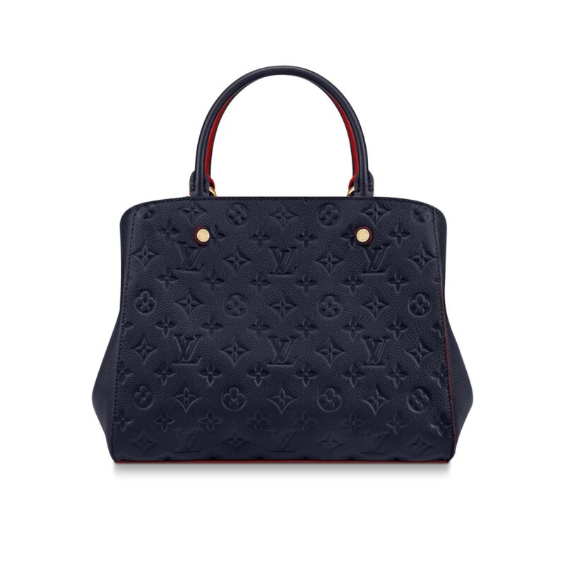 Louis Vuitton Montaigne MM Monogram Empreinte Leather Navy Blue 33Cm M42746