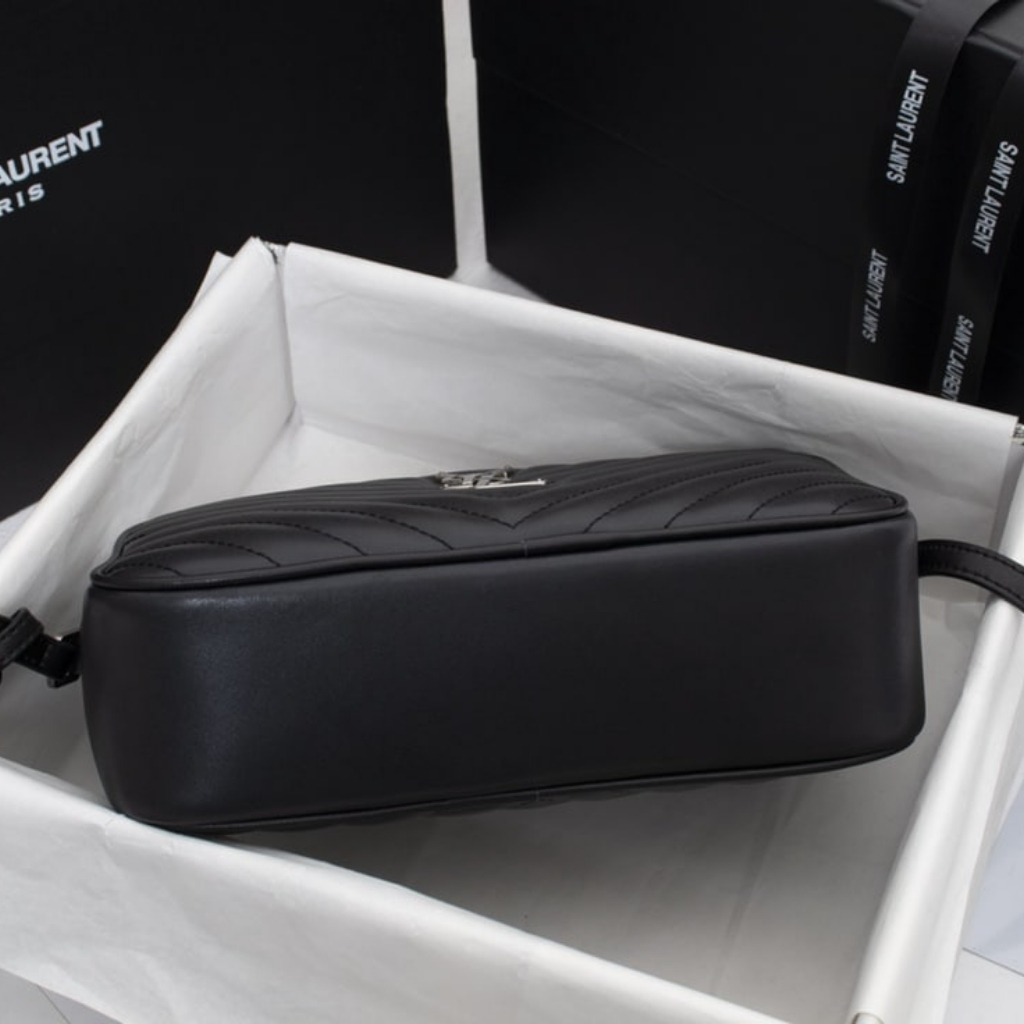 Saint Laurent Lou Camera Bag In Quilted Leather Black Silver Hardware 23Cm 761554DV7041000 - Image 6