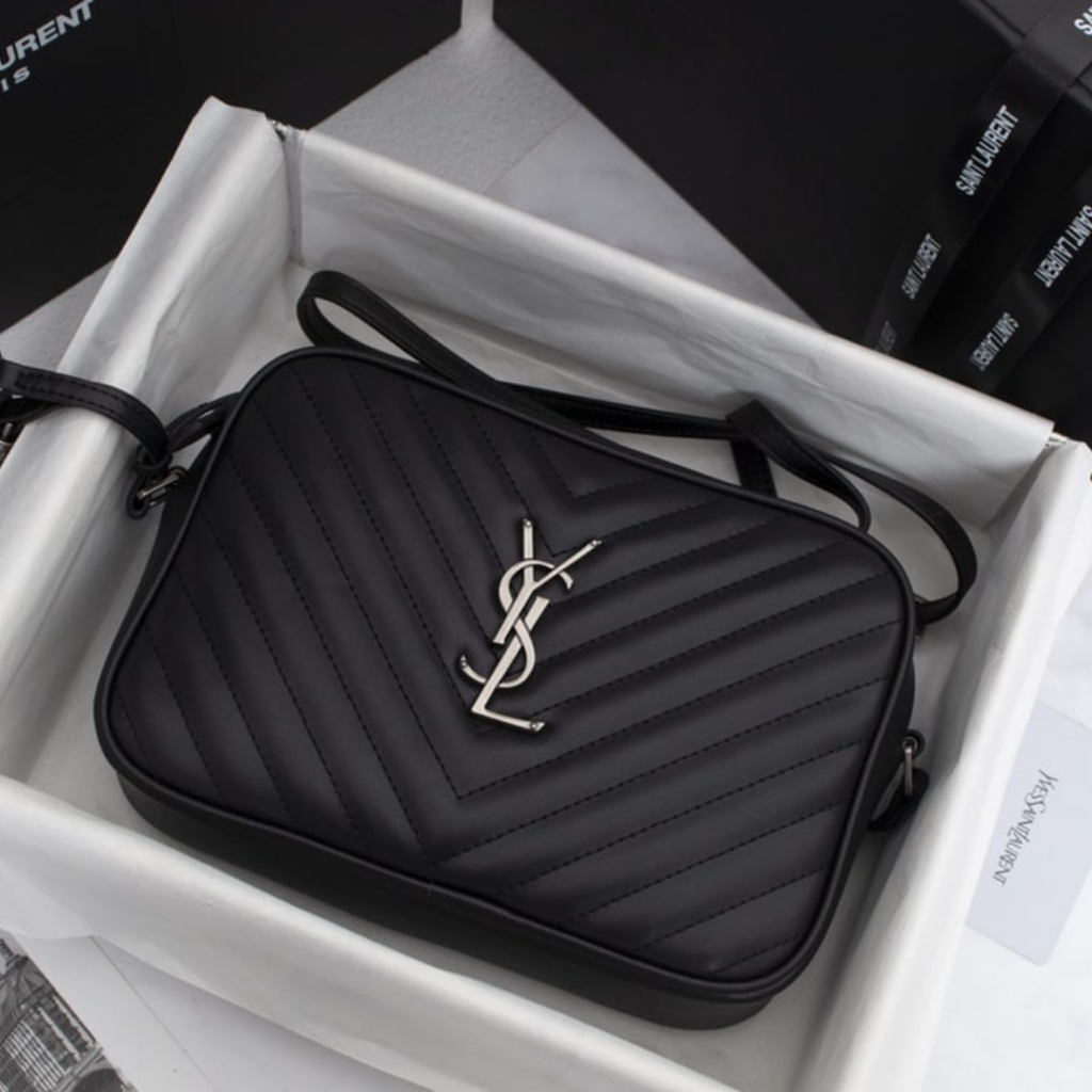 Saint Laurent Lou Camera Bag In Quilted Leather Black Silver Hardware 23Cm 761554DV7041000 - Image 9