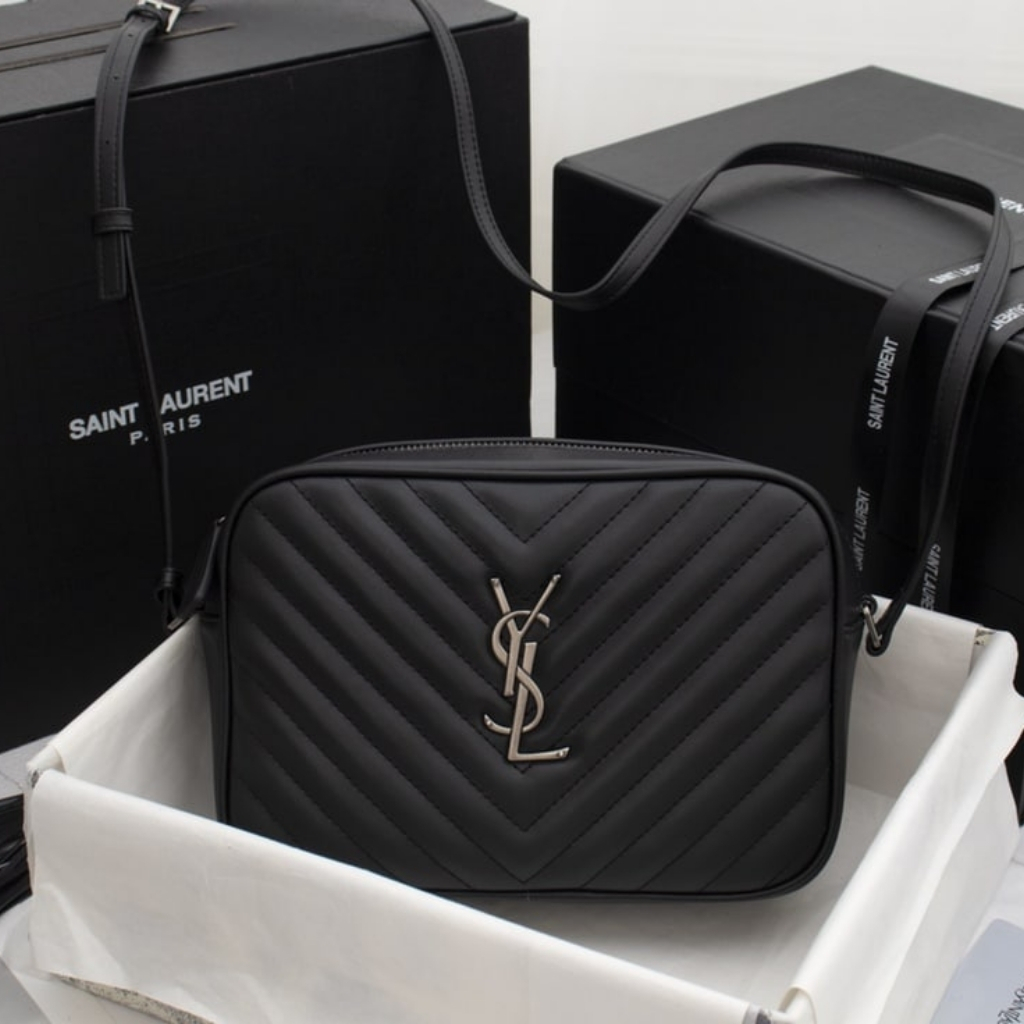 Saint Laurent Lou Camera Bag In Quilted Leather Black Silver Hardware 23Cm 761554DV7041000 - Image 2