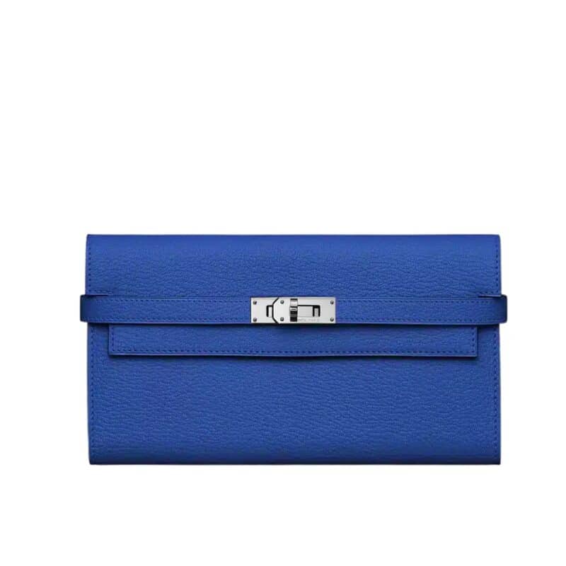 Hermes Kelly Classic Wallet Blue 19Cm H051303Ck7T