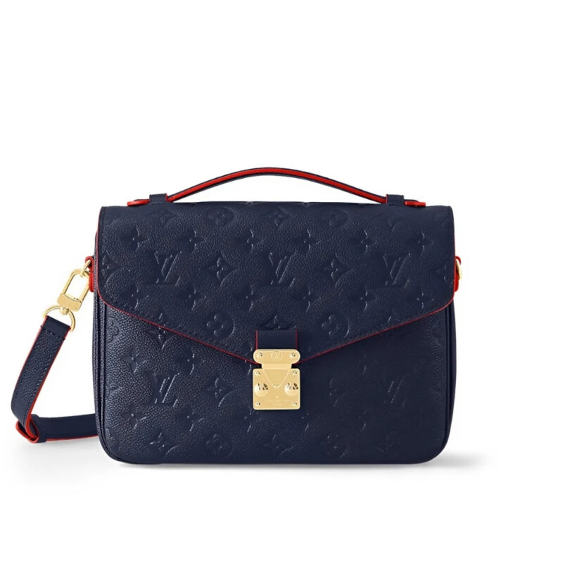 Louis Vuitton Pochette Metis Monogram Empreinte Navy Blue 25Cm M44071