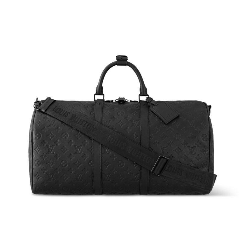 Louis Vuitton Keepall Bandoulière 50 Monogram Shadow 50cm Black M44810