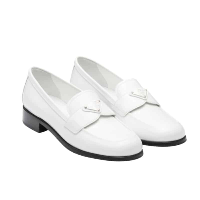 Prada Patent Leather Loafers White 1D902M 069 F0009 F 025