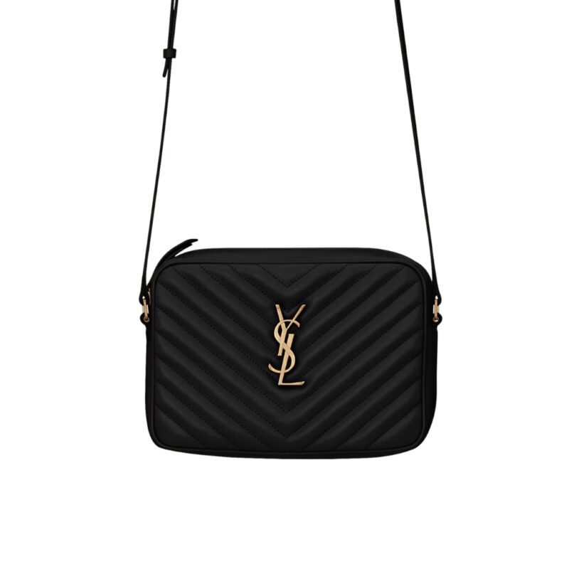 Saint Laurent Lou Camera Bag In Quilted Leather Black Gold Hardware 23Cm 761554DV7071000