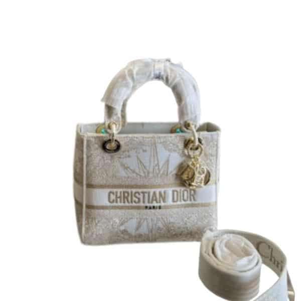 DIOR MEDIUM LADY D-LITE BAG BEIGE RÊVE D'INFINI EMBROIDERY 24CM M0565ORVX M933