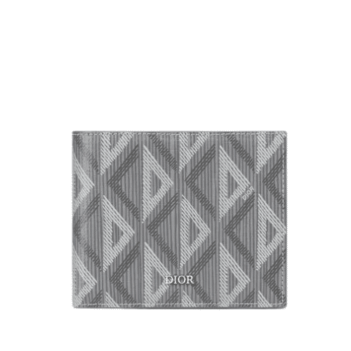 DIOR WALLET GREY CD DIAMOND CANVAS 11CM