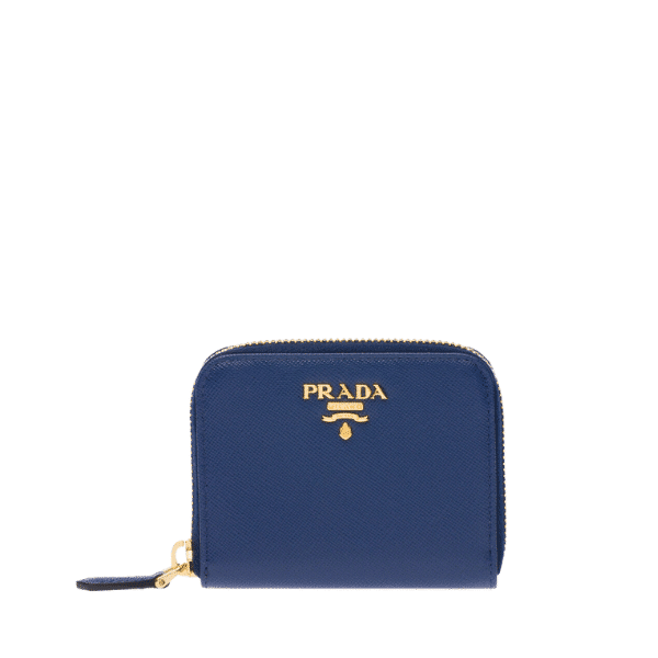 Prada Saffiano Leather Coin Purse Bluette Wallet 10Cm 1Mm268 Qwa F0016