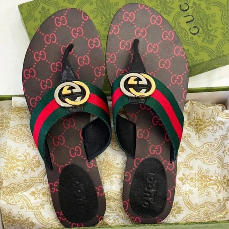 Alternative view of Gucci Gg Thong Web Sandal Black 612138 H9020 8476