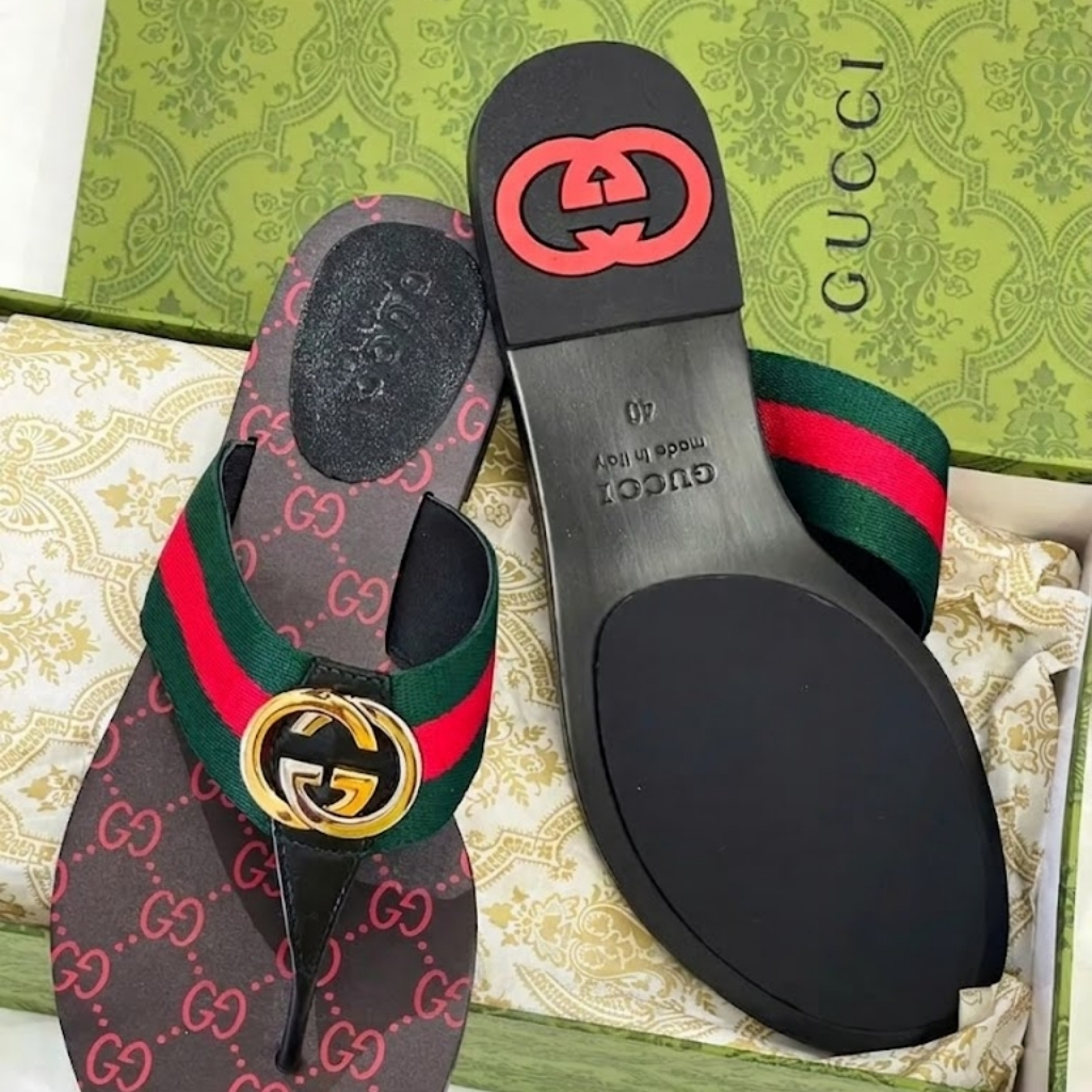 Gucci Gg Thong Web Sandal Black 612138 H9020 8476 - Image 3