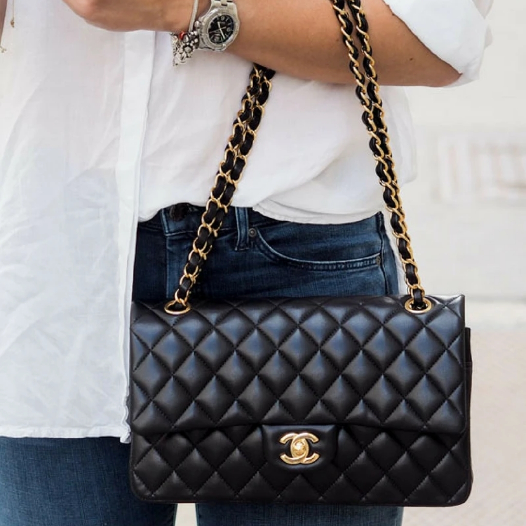 Chanel Classic 11.12 Handbag Gold Tone Metal Black 25Cm A01112 Y01295 94305 - Image 9