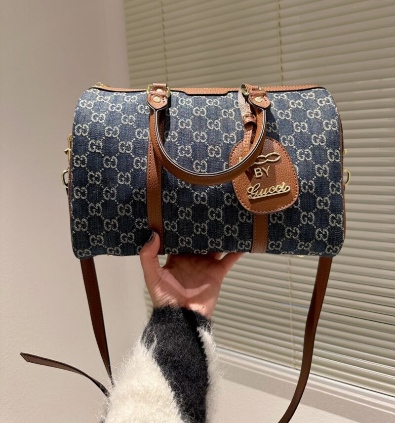 Alternative view of Gucci Boston Pillow Bag Blue 30Cm