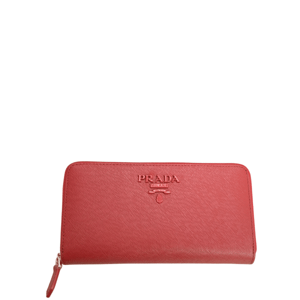 Prada Large Saffiano Leather Wallet Full Red 19Cm 1Ml506 Qwa F0505