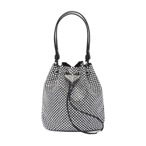 Prada Embellished Satin Pouch Crystal Color 18Cm 1Nr016 2Awl F0T7O