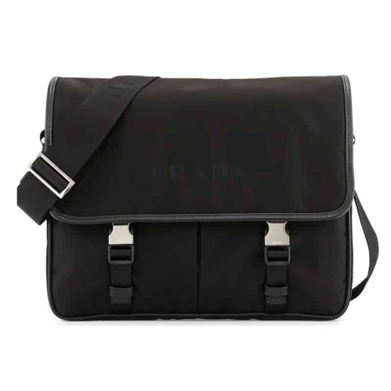 Prada Nylon Messenger Bag Black