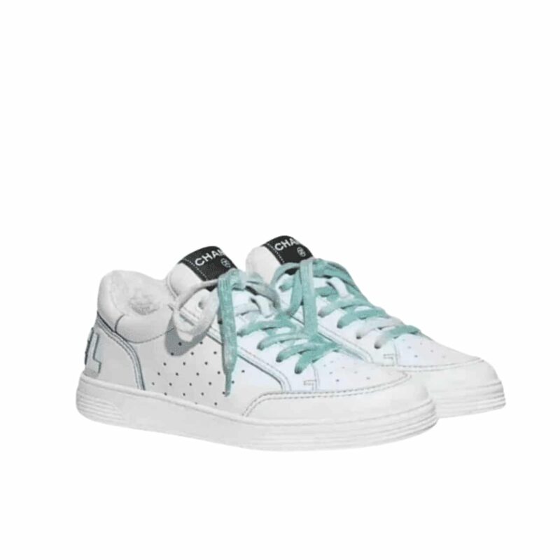 Chanel Trainer Sneakers White And Blue