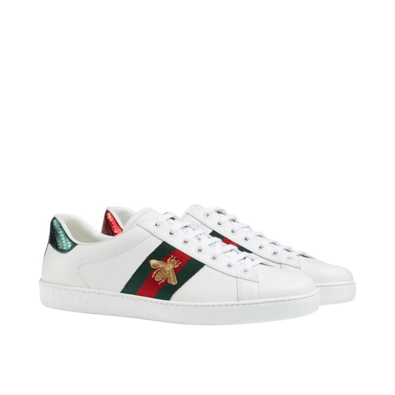 Gucci Ace Embroidered Sneaker Bee White 429446 02JP0 9064