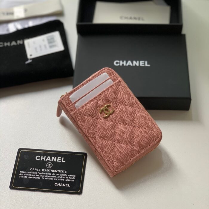 Chanel Zipped Coin Purse Pink Ap1650