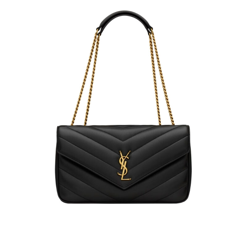 Saint Laurent Loulou Medium In Matelassé Black 29Cm 801439Aaeax1000