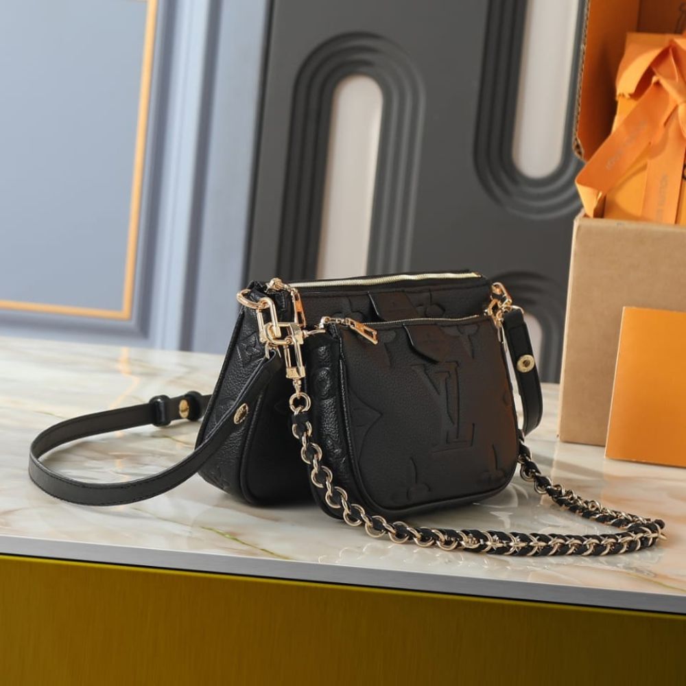 Louis Vuitton Multi Pochette Accessoires Monogram Empreinte Black 25Cm M80399 - Image 3