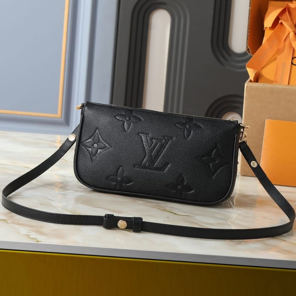 Louis Vuitton Multi Pochette Accessoires Monogram Empreinte Black 25Cm M80399 - Image 4