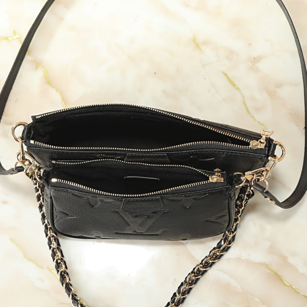 Louis Vuitton Multi Pochette Accessoires Monogram Empreinte Black 25Cm M80399 - Image 6