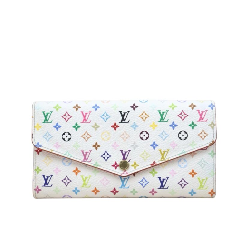 Louis Vuitton Sarah Wallet Monogram Multicolor White 19Cm