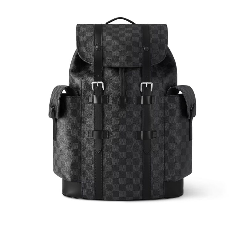 Louis Vuitton Christopher MM Backpack Damier Graphite Canvas Black 44Cm N41379