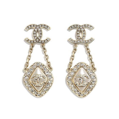 Chanel Cc Crystal Earrings
