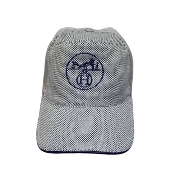Hermes Logo Canvas Cap Grey