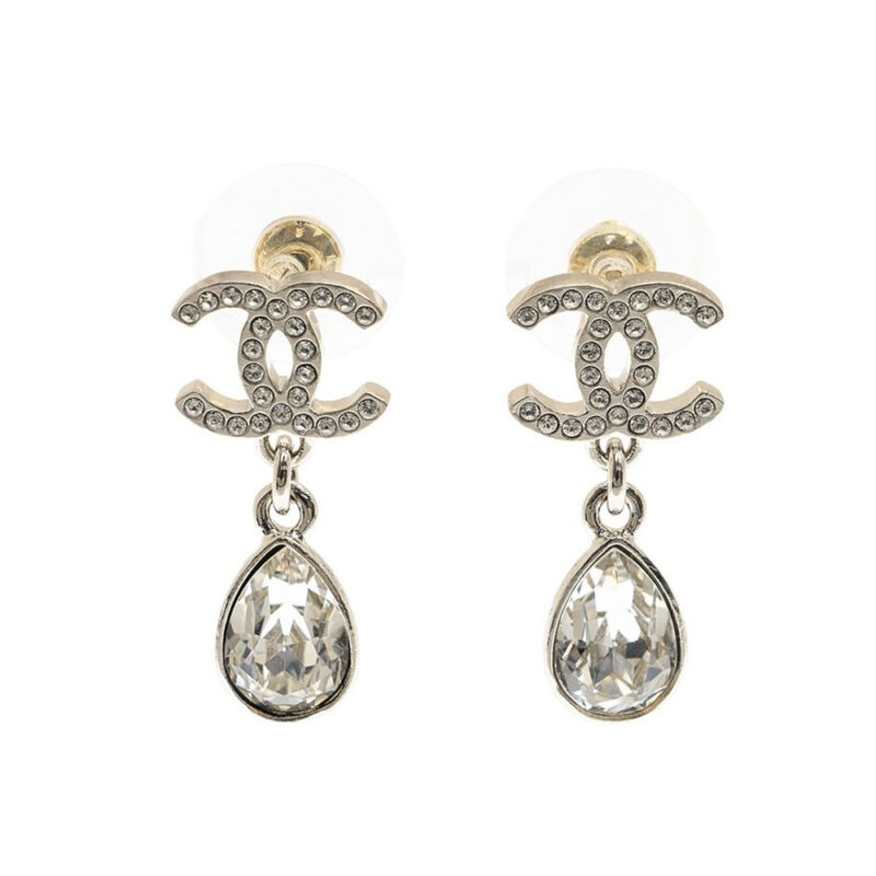 Chanel Cc Earrings Metal Silver Ab7112 B06756 Nf456