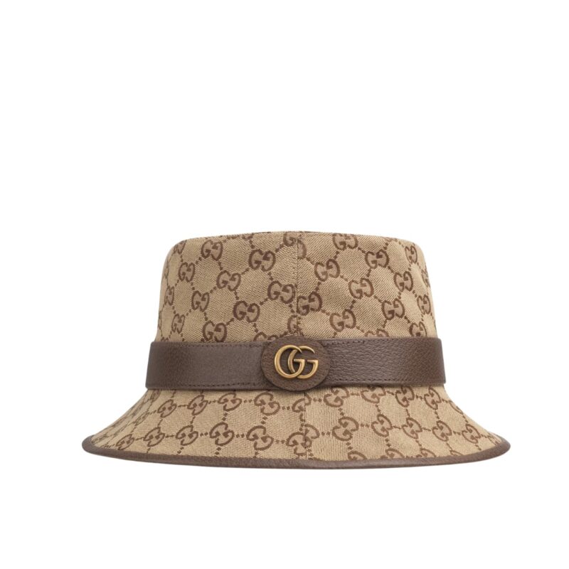 Gucci Canvas Bucket Hat With Double G Brown 576587 4Hg62 2564