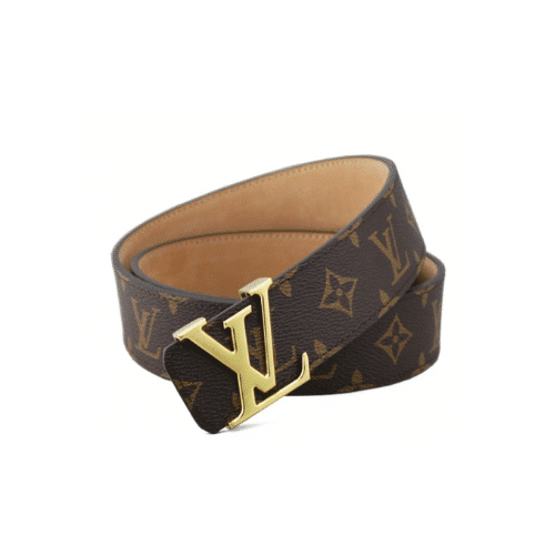 Louis Vuitton Initiales Reversible Monogram Eclipse Canvas Belt Gold Metal 4Cm