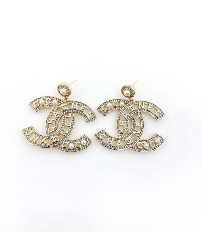 Chanel Cc Gold Earrings