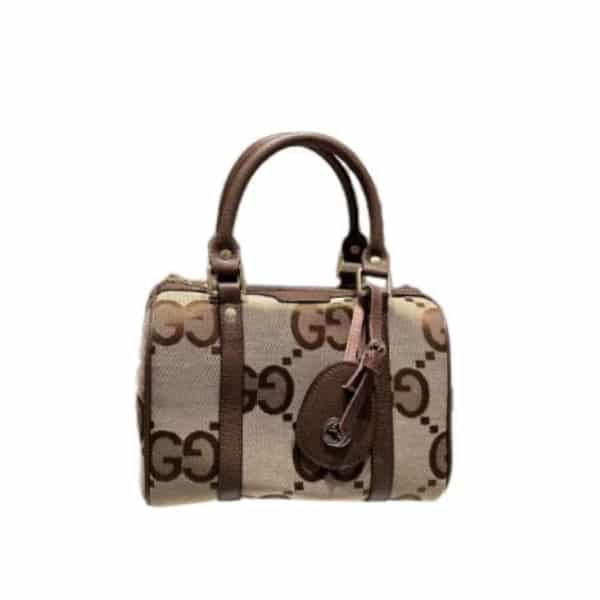 Gucci Duffel Gg Handbag Brown 25Cm