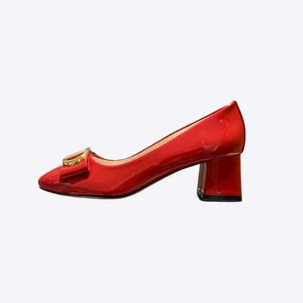 DIOR CD IDYLLE PUMP SHINY RED PATENT CALFSKIN