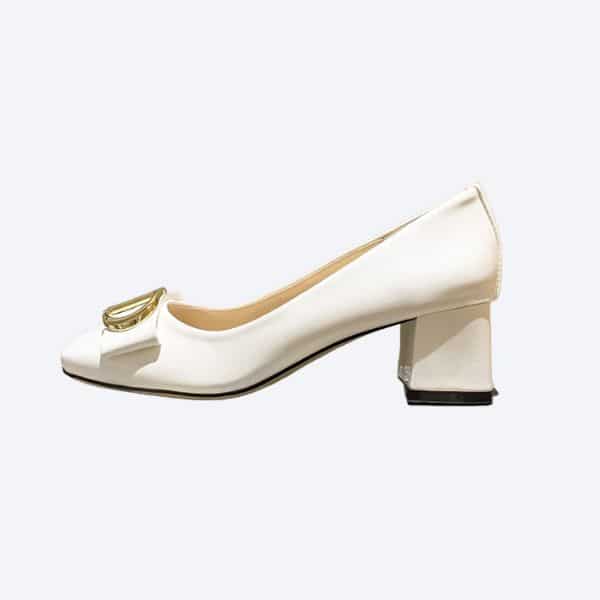 DIOR CD IDYLLE PUMP WHITE PATENT CALFSKIN